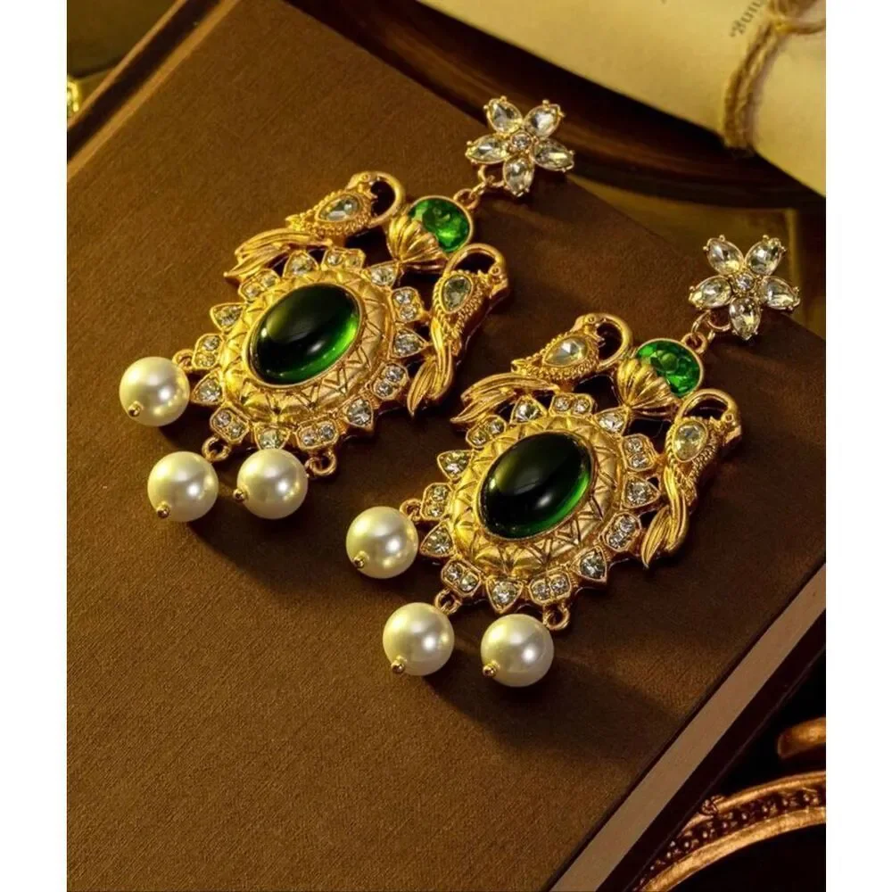Vintage Victorian Style Pearl Earrings